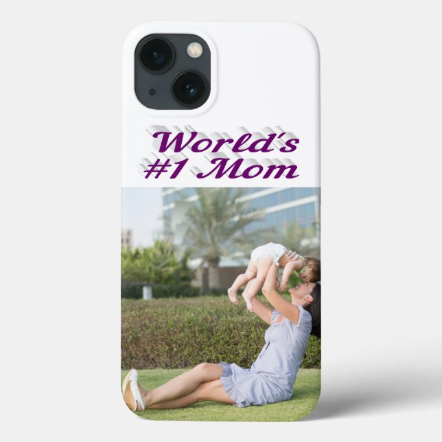 Mom Photo purple text iPhone Case (Verso)