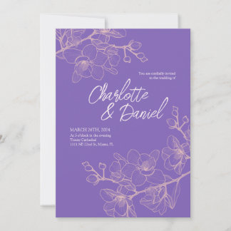 Momentos de Orquídea de lavanda | Convite Para Cas