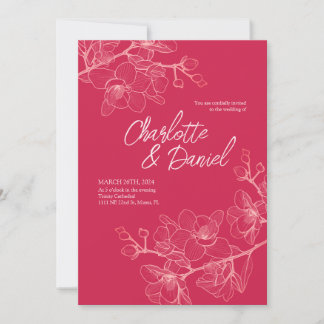 Momentos de Orquídea Magenta | Convite Para Casame