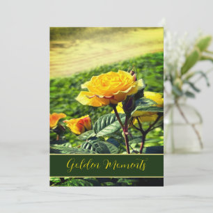 Momentos Dourados – Cartão Postal Floral de Rosa A