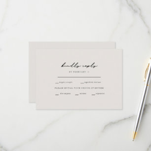 Momentos Simples Beige Opções de Janto RSVP