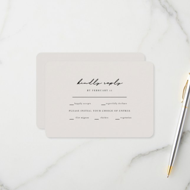 Momentos Simples Beige Opções de Janto RSVP Arredo (Frente/Verso In Situ)