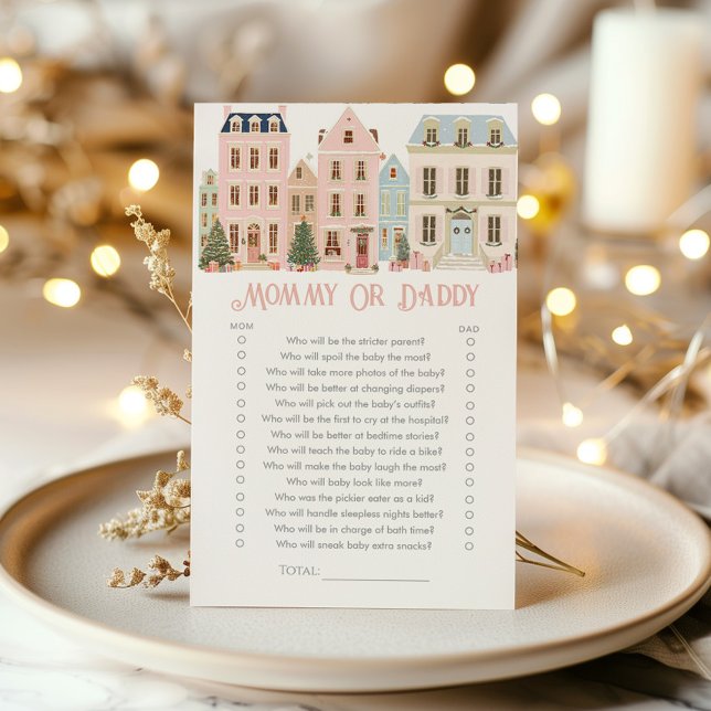 Mommy or Daddy Christmas Village Baby shower game (Criador carregado)
