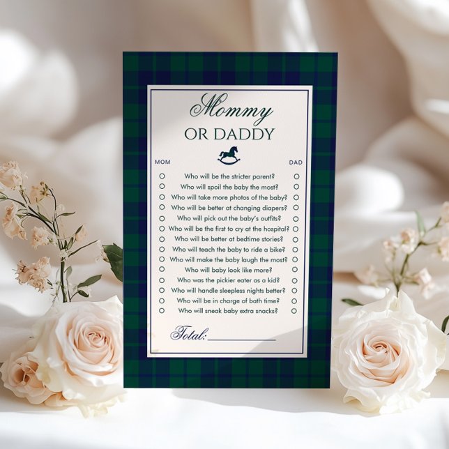 Mommy or Daddy Rocking horse Navy Plaid game (Criador carregado)