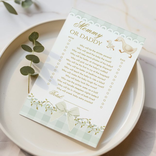 Mommy or Daddy Silly Goose Sage Baby Shower game (Criador carregado)