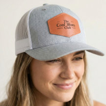 Moms Club Typography Leather Patch Hat