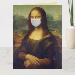 MONA LISA COM CARTÃO DE ANIVERSÁRIO ENGRAÇADO
