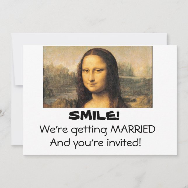 Mona Lisa, convite de casamento 5x7 (Frente)