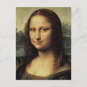 Mona Lisa em detalhe por cartão postal de da Vinci