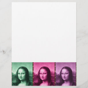 Mona Lisa Impressão Animal Verde Rosa Roxo