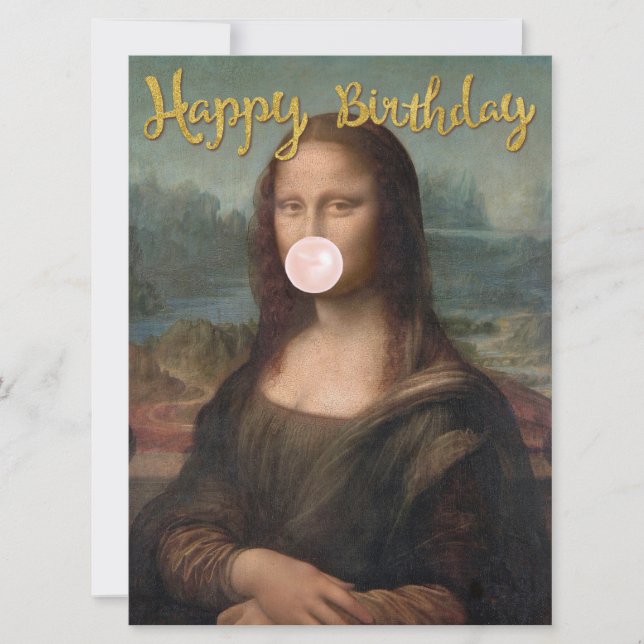 Mona Lisa soprando chiclete rosa (Frente)