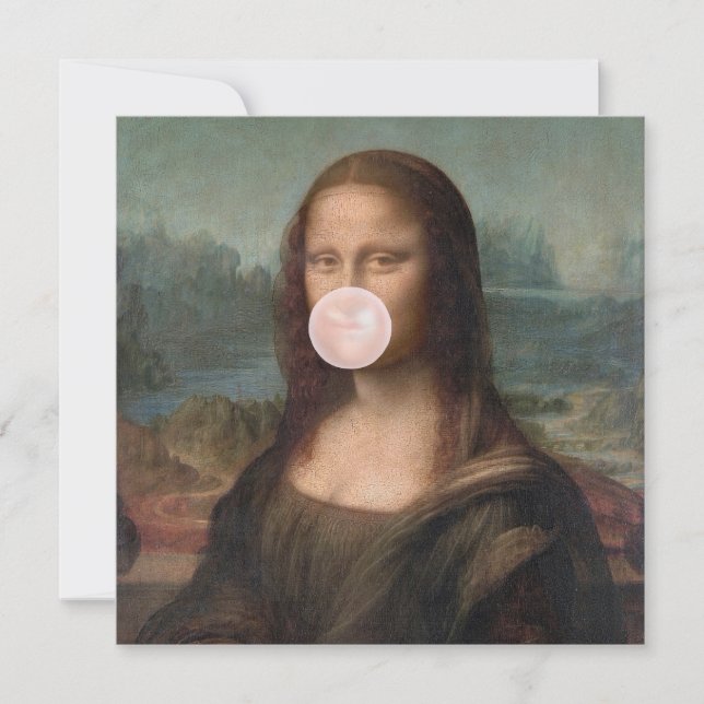 Mona Lisa soprando chiclete rosa (Frente)