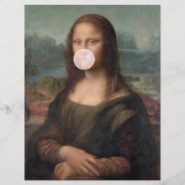 Mona Lisa soprando pastilha elástica rosa