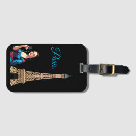 Mona Lisa Tirando Selfie Etiqueta de Bagagem
