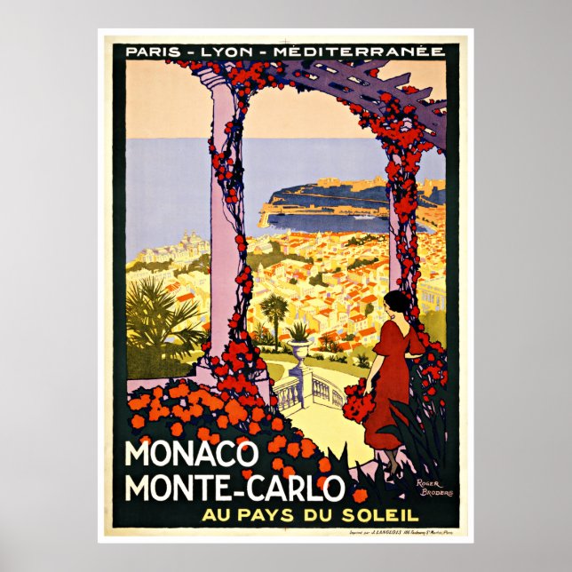 Mônaco Monte Carlo - Posters de Viagens vintage (Frente)