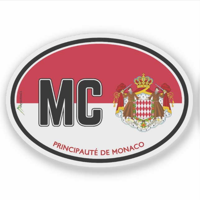 MONACO Principado de Mônaco 01 Adesivo (Frente)