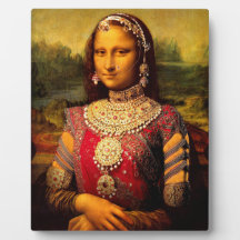 Monalisa Real Indiana - Placa Tabletop com Easel