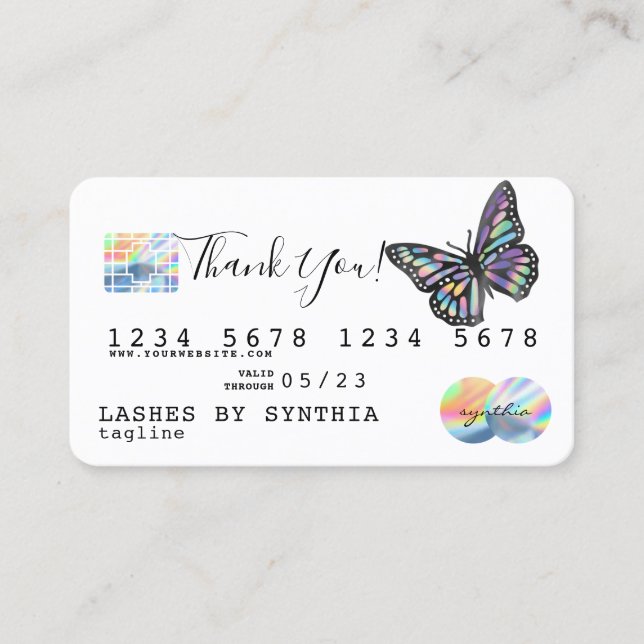 Monarca Holograph Obrigado Cartão de Crédito Moder (Frente)