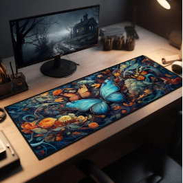 Monarcas De Borboletas Azuis E Flores Selvagens