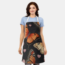 Monarch Butterfly Design All-Over Impressão Apron