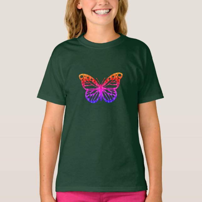 Monarch Butterfly Design - Camiseta Básica Para Me (Frente)