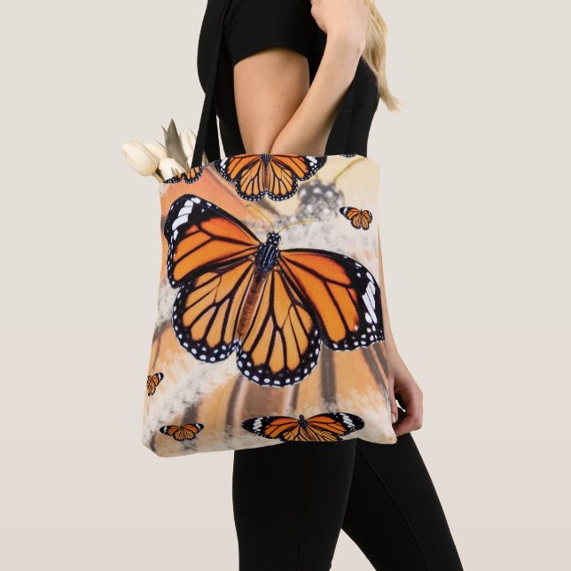 Monarch Butterfly design on Tote Bag (Close Up)