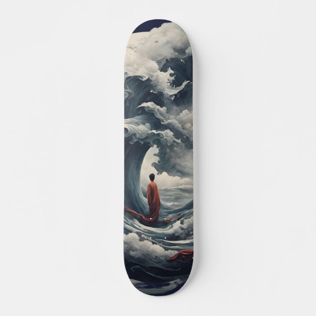 Mönch zwischen tobender Welle Skateboard Deck (Frente)