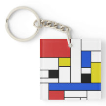 Mondrian alinha chaveiro (frente e verso) do