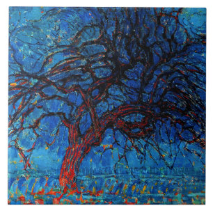 Mondrian - Avond (Noite) Red Tree,