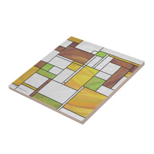Mondrian Brown Yellow Impressão
