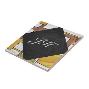 Mondrian Brown Yellow Impressão