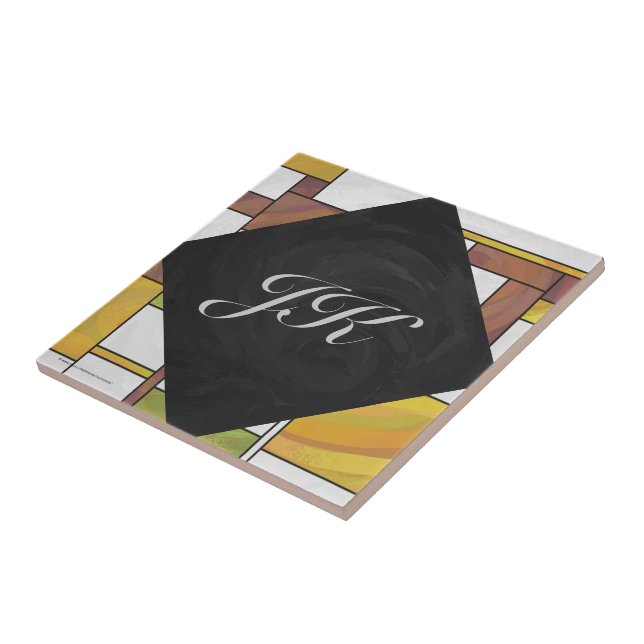 Mondrian Brown Yellow Impressão (Lateral)