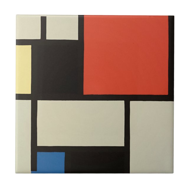 Mondrian Composition Modern Abstrato Pintura (Frente)