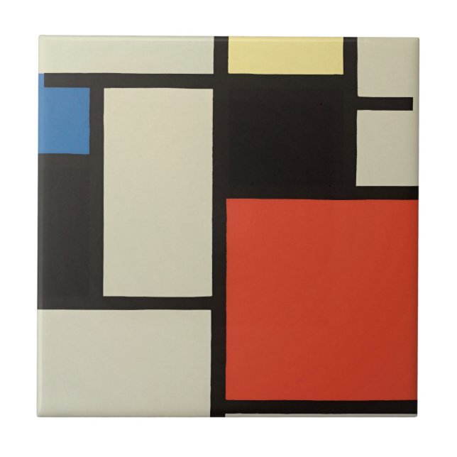 Mondrian Composition Modern Abstrato Pintura (Frente)