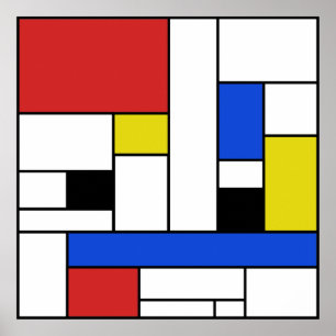 Mondrian Lines 24" x Poster de 24" (Matte)
