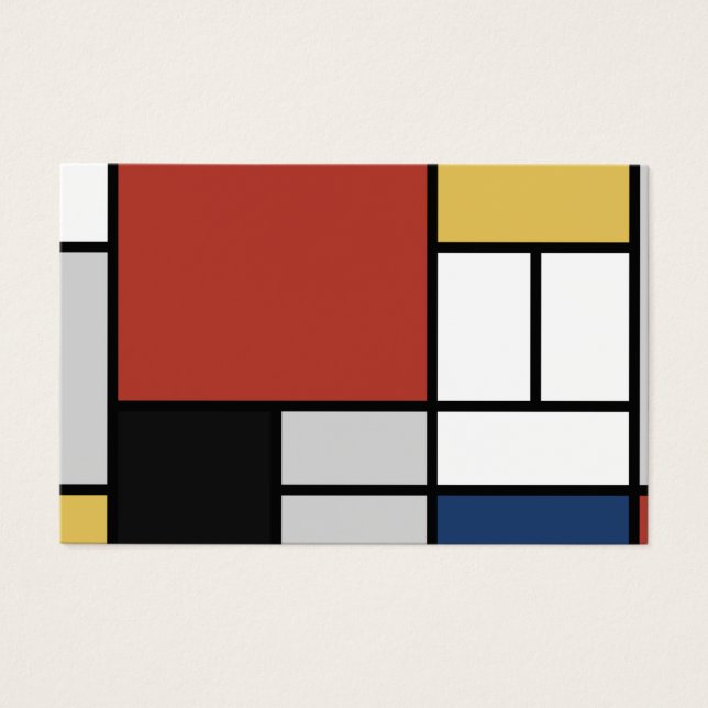 Mondrian Painting Red Plane Yellow Black Cinza Blu (Frente)