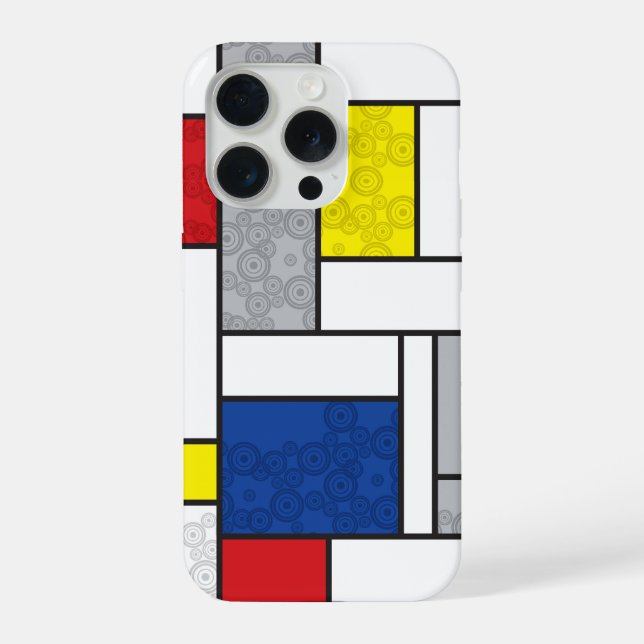 Mondrian Retro Circles Minimalist De Stijl Mod Art (Verso)