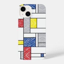 Mondrian Scribbles Minimalista De Stijl Arte Moder