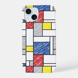 Mondrian Scribbles Minimalista De Stijl Arte Moder