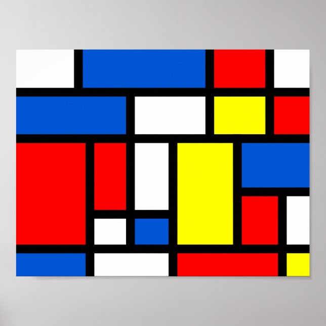 Mondrian Yellow Blue Poster (Frente)