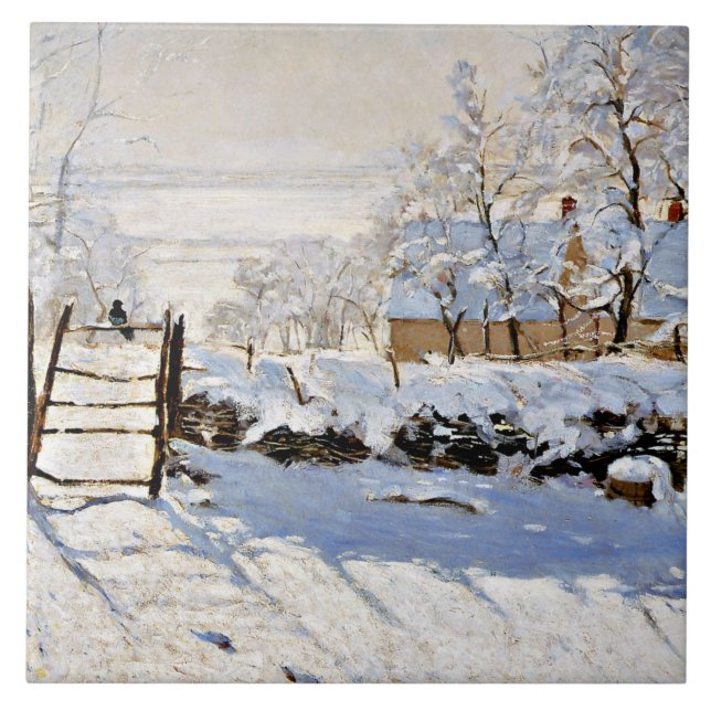 Monet - A Magpie, famosa pintura, (Frente)