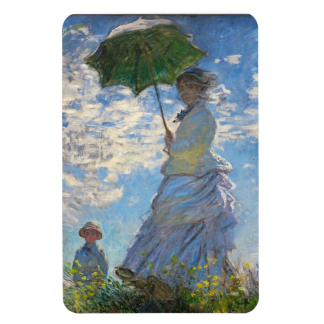 Monet, a promenada mulher com um ímã parasol (Vertical)