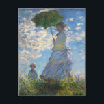 Monet, a promenade com um cartão postal parasol<br><div class="desc">Claude Monet A Promenade Mulher com Cartão-postal Parasol. Pintura a óleo na canvas de 1875. Um dos mais charmosos trabalhos iniciais de Monet, The Promenade apresenta uma jovem mulher e uma criança em um campo acima das flores silvestres amarelas. A mulher segura um parasol verde e azul enquanto o vento...</div>