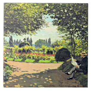 Monet - Adolphe Monet Lendo no Jardim