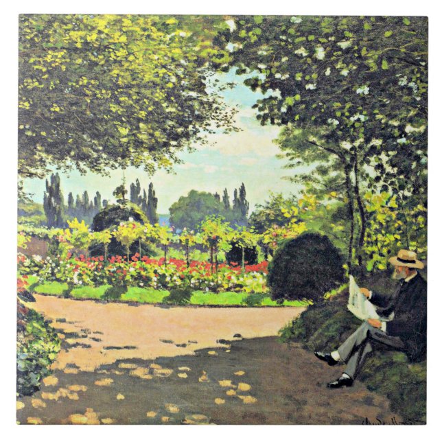 Monet - Adolphe Monet Lendo no Jardim (Frente)