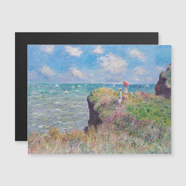 Monet - Cliff Walk no Cartão Magnético de Pourvill (Frente/Verso)