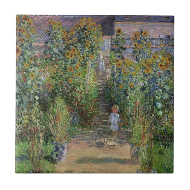 Monet Garden Vetheuil Impressionim Pintura (Frente)