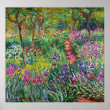 Monet Iris Garden em Giverny Poster