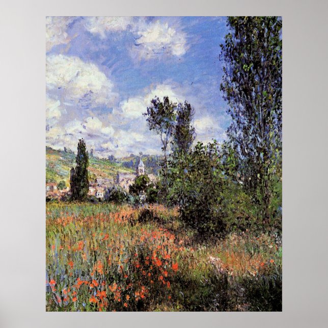 Monet - Lane in the Poppy Fields Poster (Frente)