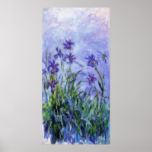 Monet Lilac Irises Poster (Frente)